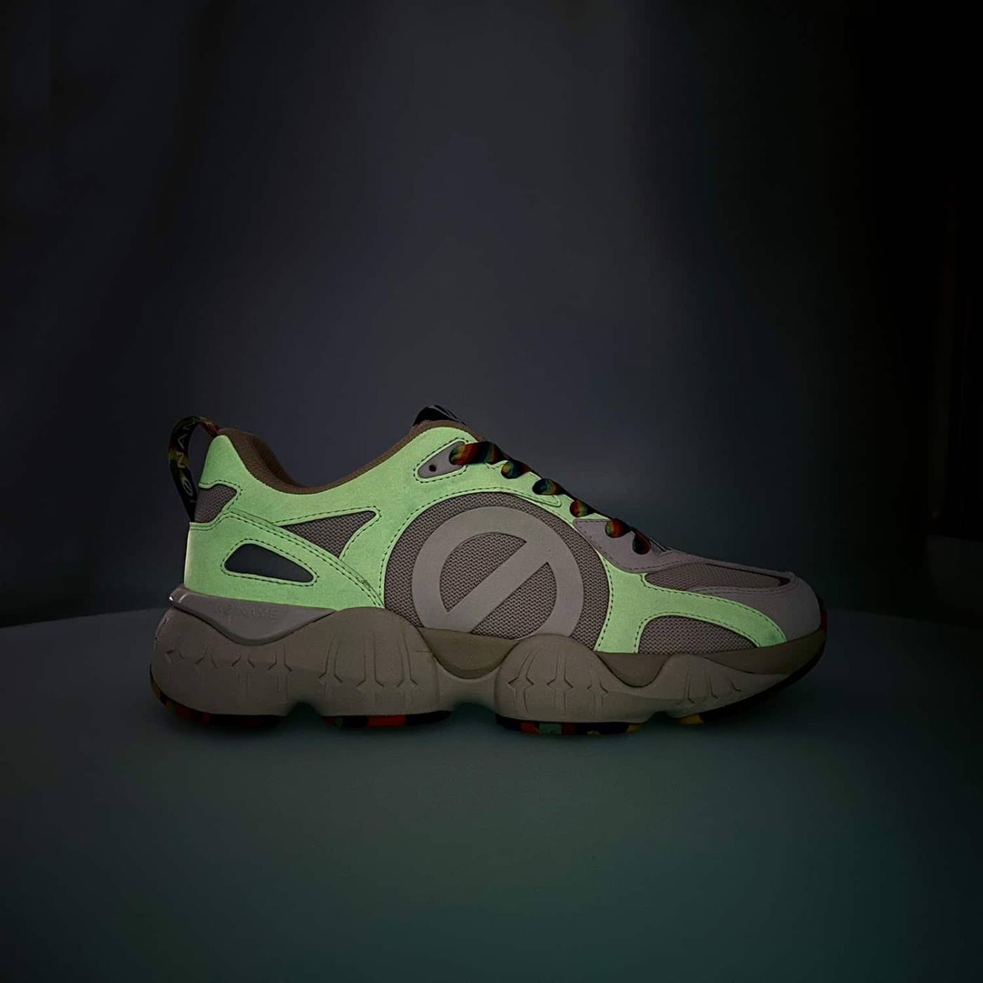 KRAZEE RUNNER UOMO - NIGHTLIGHT/KNIT - VERDE FLUO/TORTORA